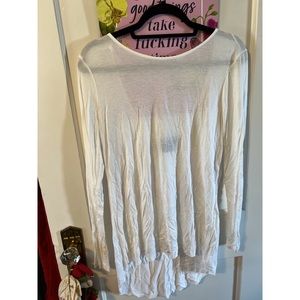 Low back white long sleeve